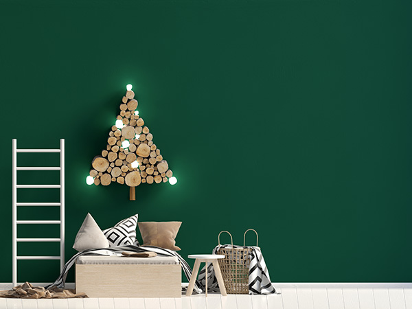 alberi di Natale a metà e a muro